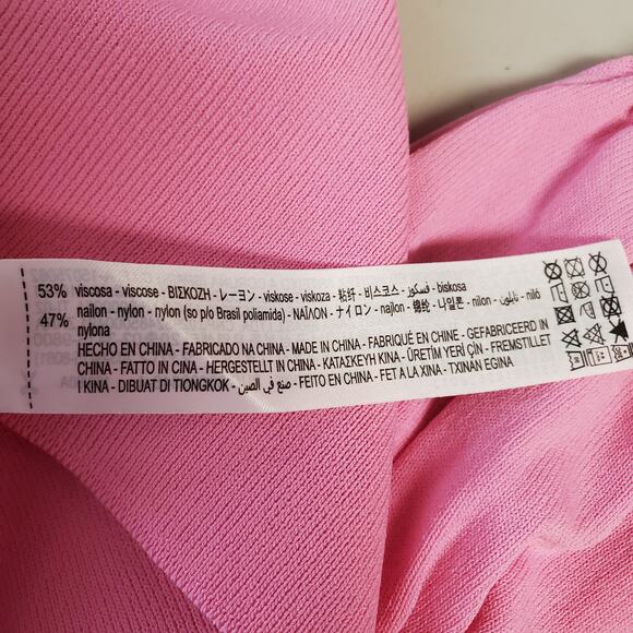 ZARA Women's Pink Balloon Sleeve Knit Top Size XS Puff Sleeve Barbie Stretchy - Picture 6 of 7